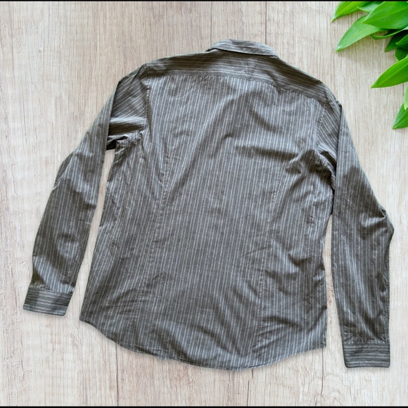 JOHN VARAVATOS STRIPED BUTTON-DOWN SHIRT - Picture 2 of 4